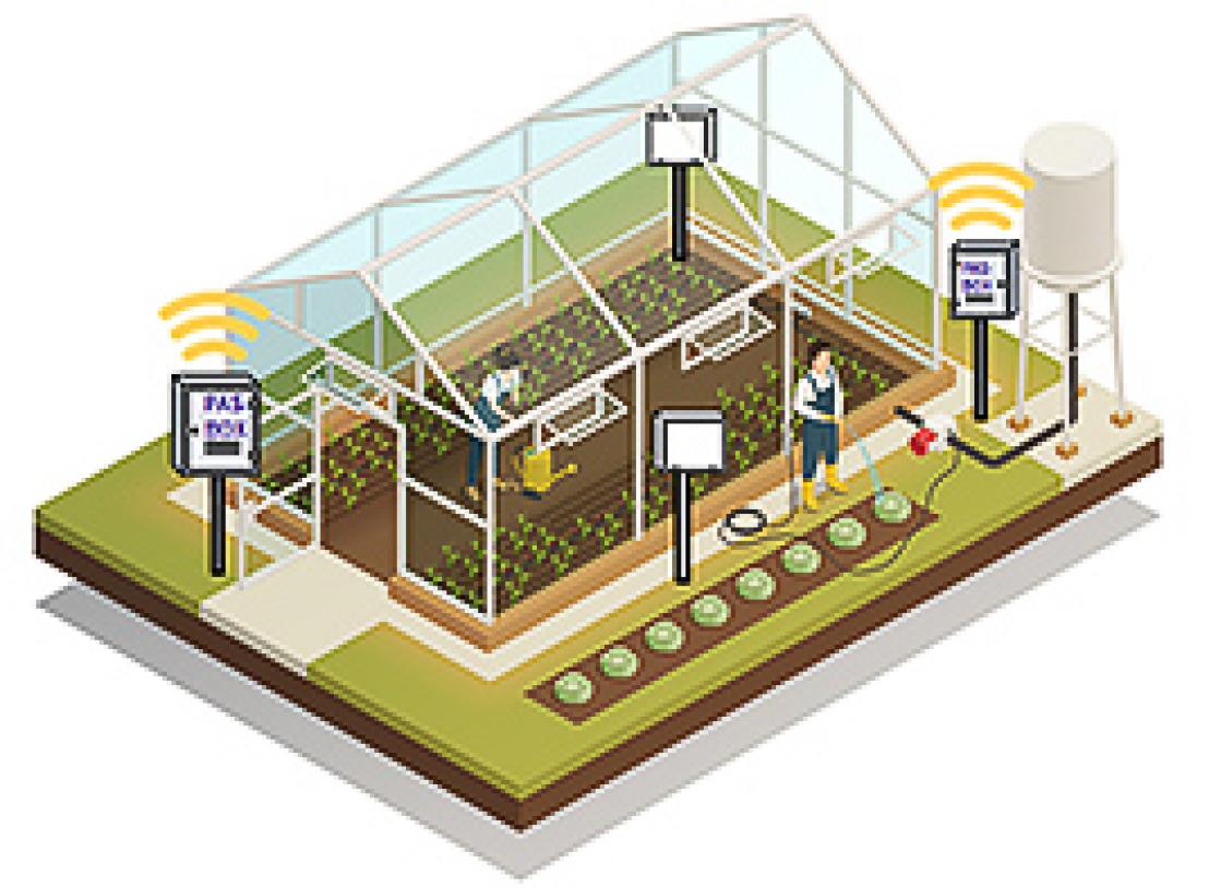 農業IoT用センサー、 Wi-Fiルーターの収納に