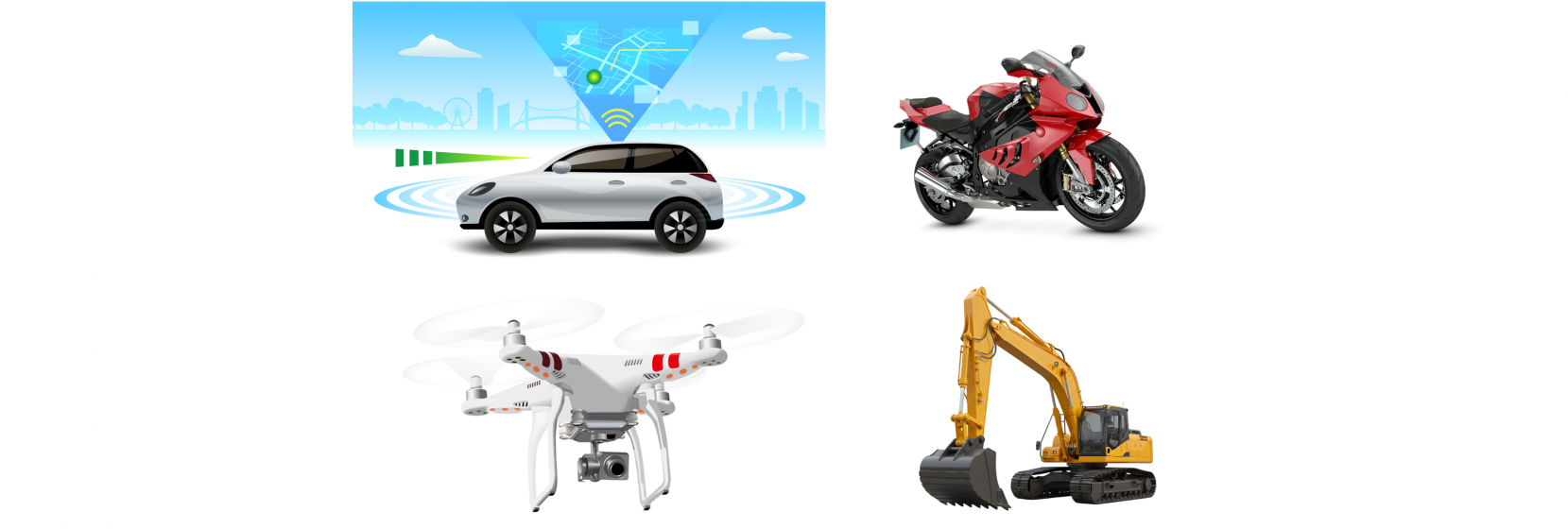 自動車・二輪・農機・建機・ドローン等の高速通信用途 (自動運転・画像伝送等機器接続用)