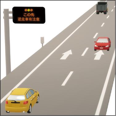 高速道路本線上における逆走検知システム