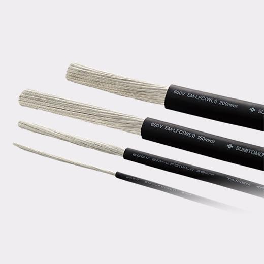 口出用ハロゲンフリー可とう性架橋ポリエチレン絶縁電線「EM-LFC・WL1」「EM-LFC-SL」