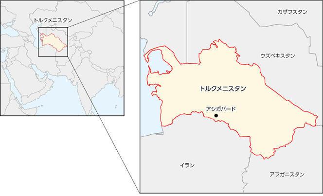 トルクメニスタンの地図
