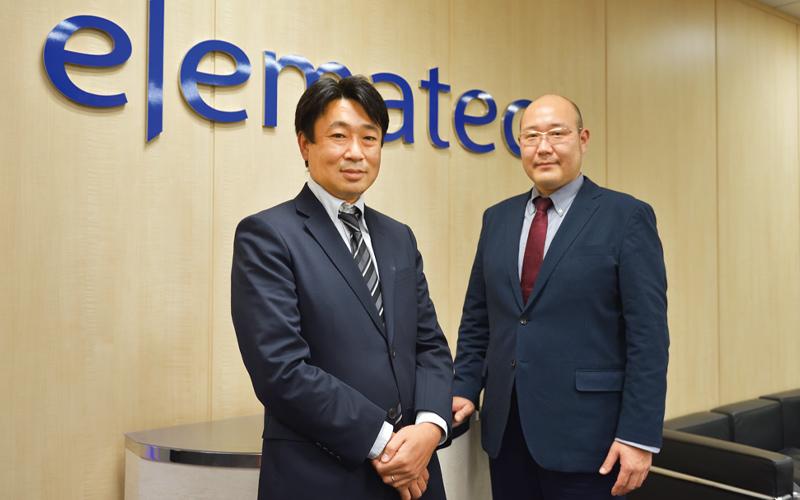 (左)エレマテック(株)本社第四営業グループ グループ長 兼 千葉支店 支店長 志賀 健太郎 氏 (右)エレマテック(株)本社第三グループ グループ長 鷹箸 亮 氏