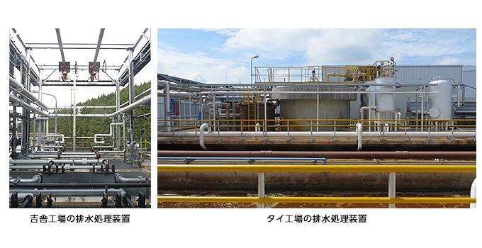 吉舎工場の排水処理装置 タイ工場の排水処理装置