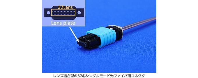 レンズ結合型の32心シングルモード光ファイバ用コネクタ