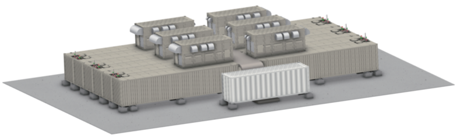 V40型レドックスフロー電池システム　完成イメージ（出力2MW、容量12MWh）