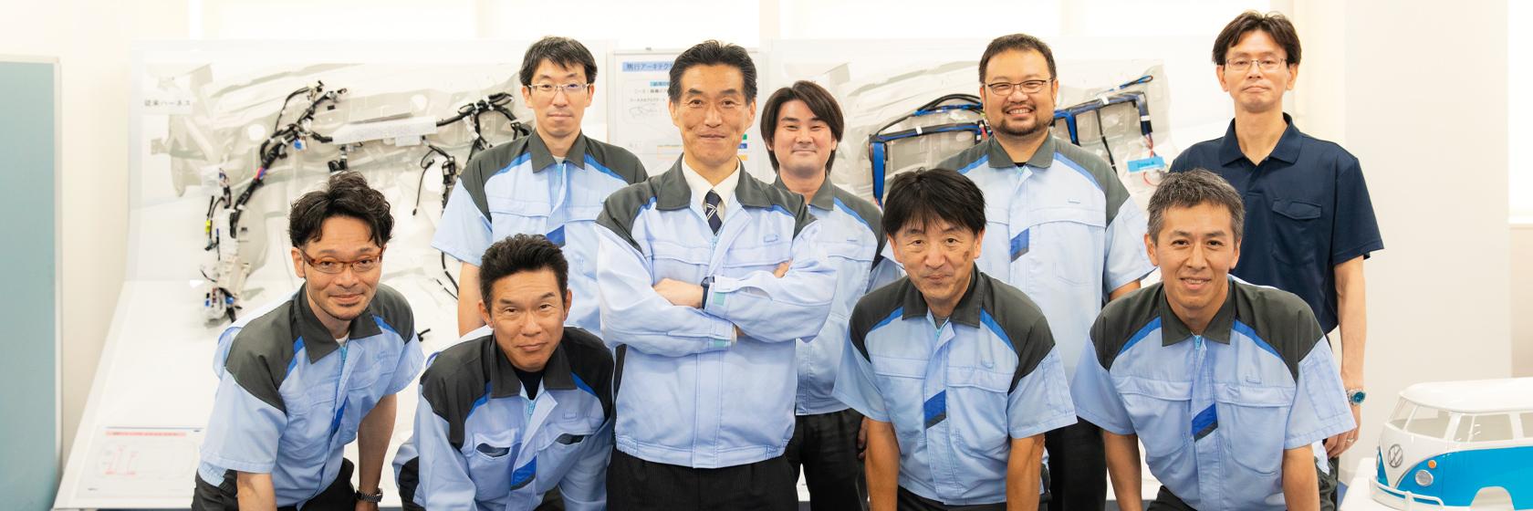 General Manager Hirai and members of the CAS-EV Development Promotion Div.