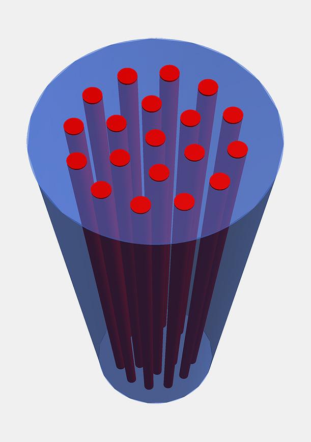 Image diagram of 19-core optical fiber