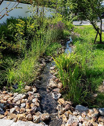 A “waterscape,” which creates a natural river using circulated rainwater