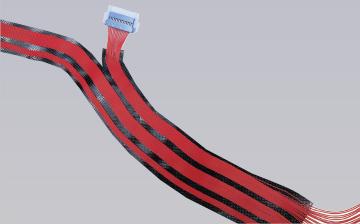 e-STEALTH W/H™ flat wiring The flat-surfaced e-STEALTH W/HT™ is used as the main wiring harness in the instrument panel in front of the driver’s seat, resulting in an expanded field of vision for the driver (see the images below).