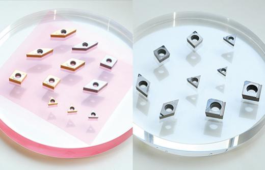 Kyushu Sumiden Seimitsu's main product, SUMIBORON inserts. Cubic boron nitride (CBN) is second only to diamond in hardness.