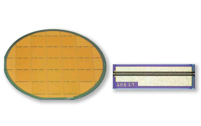 CW-LD wafer (left) and CW-LD chip (right)