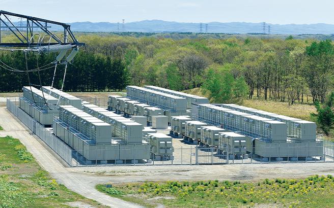 The redox flow battery installed at Hokkaido Electric Power Network’s Minami-Hayakita Substation
