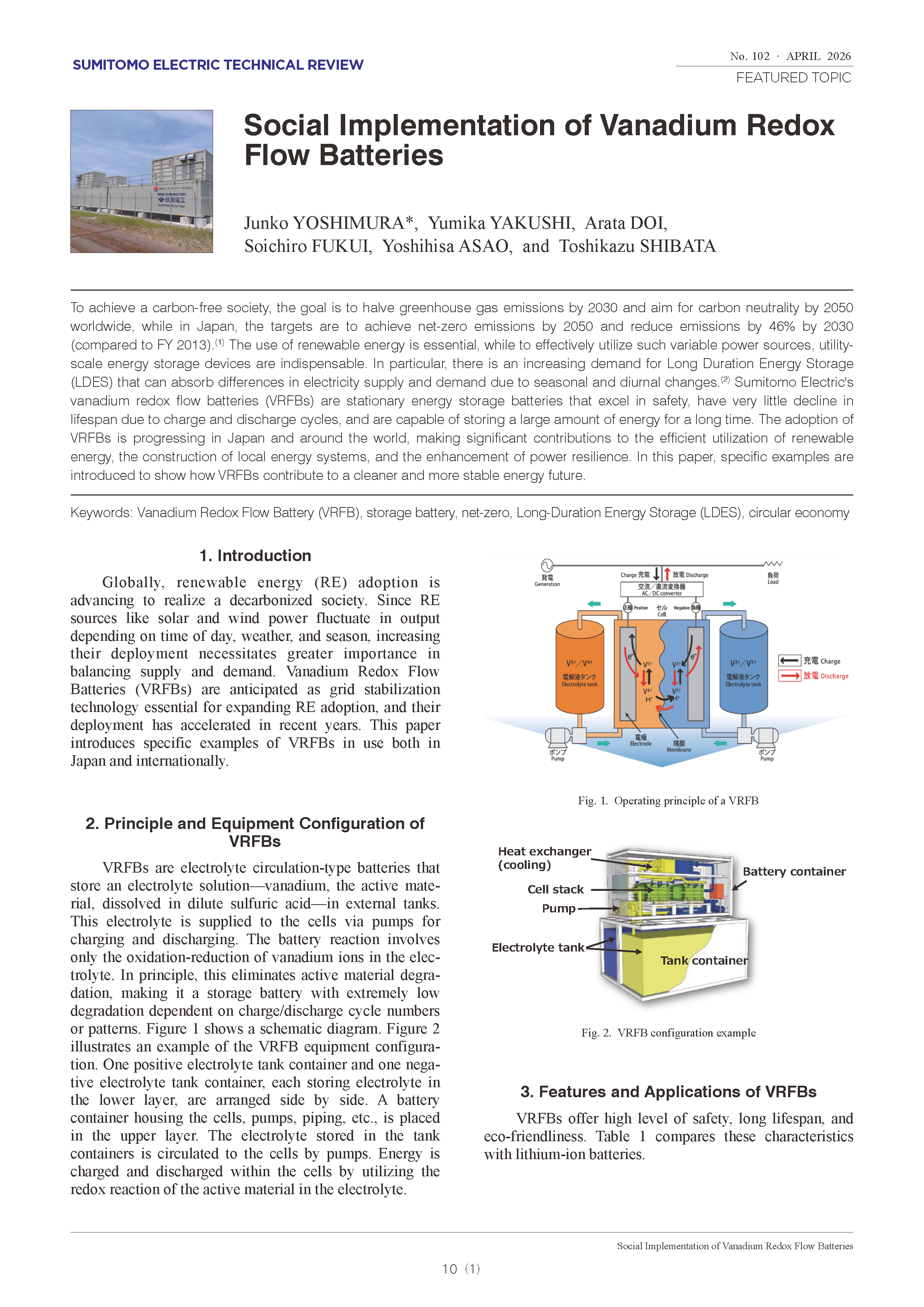 Social Implementation of Vanadium Redox Flow Batteries