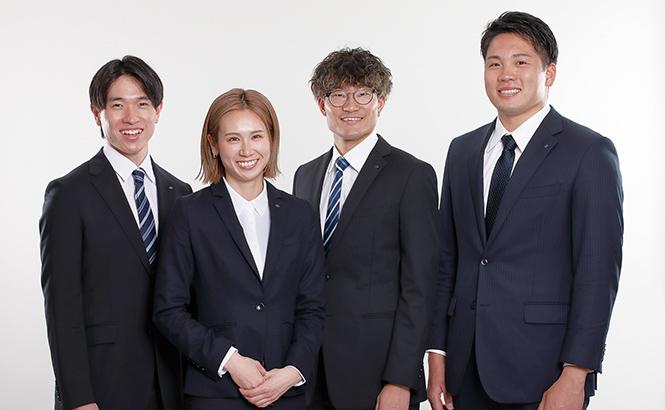 From left: Aoto Suzuki, Sumire Hata, Kazuki Kurokawa, Shota Fukuda