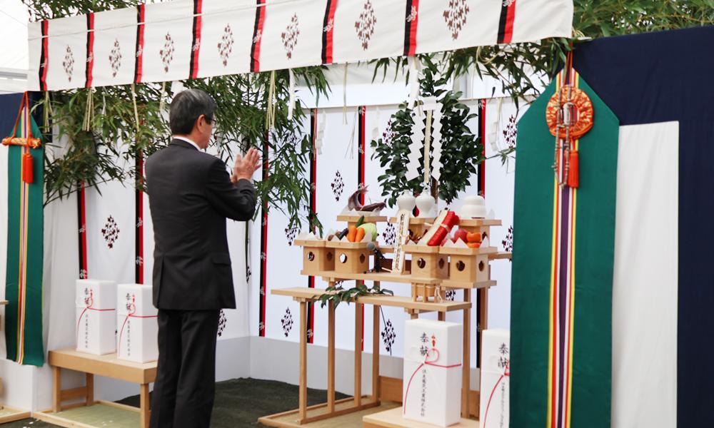 At the ceremony to pray for safety