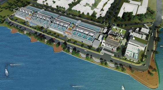 Illustration of the completed sewage treatment plant