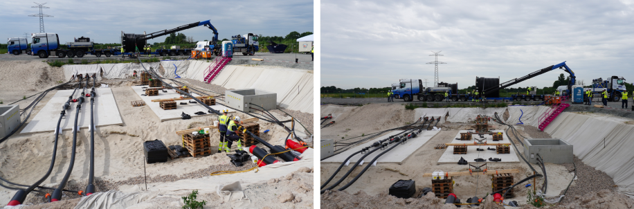At the construction site for installation
