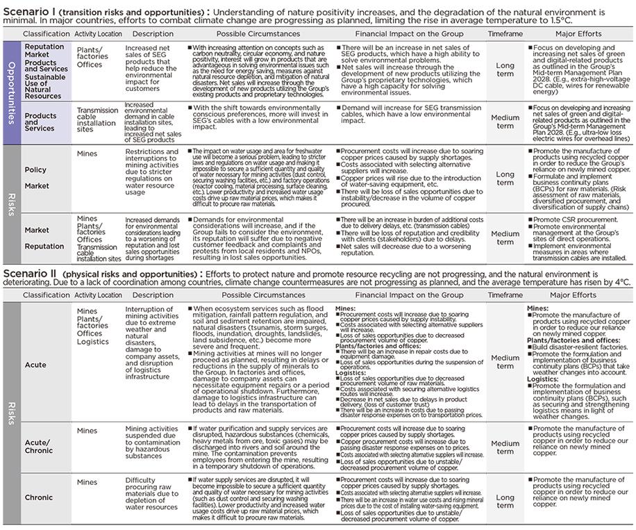 Important nature-related risks and opportunities (Assess)