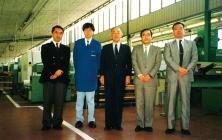 Factory in Germany at the time / (left) Masayoshi Matsumoto, present Chairman, Sumitomo Electric Industries, Ltd.